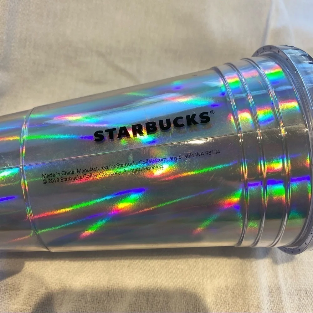 Starbucks  16oz Holographic‎ Tumbler & Straw